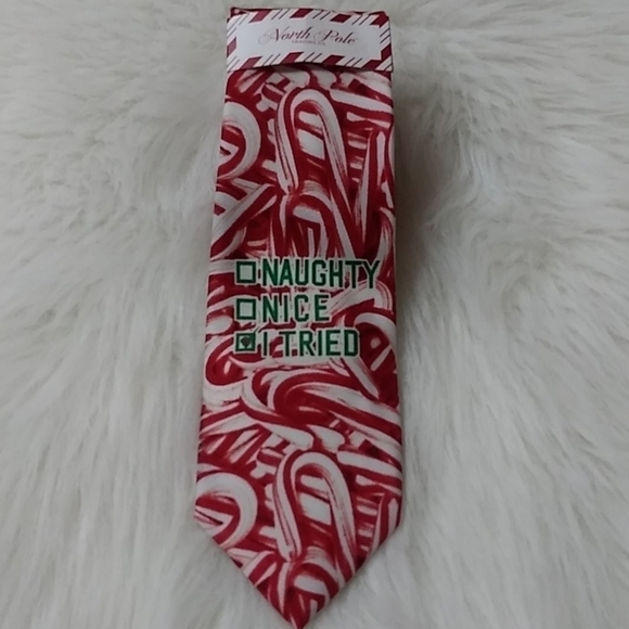 North Pole Trading Co. Other - Candy Cane Naughty Nice I Tried Christmas Tie
